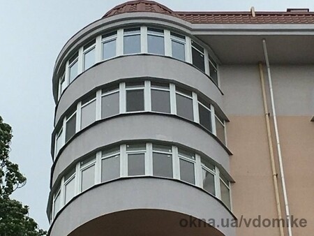 Остекление круглых балконов, Rehau Euro 60